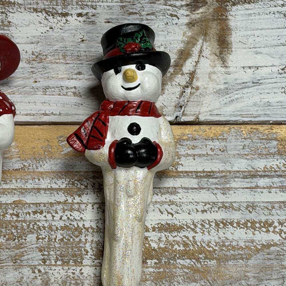 2 Vintage Ceramic Snowmen Icicle Ornaments - Picture 4 of 5